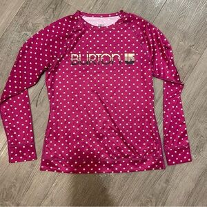 Burton Lightweight Crew' Pink Emoticon Polka Dot Long Sleeve Shirt